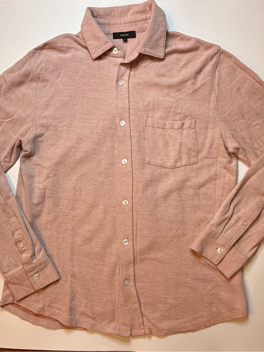 Vince Women’s Cotton Blush Pink Knit Button Front Shirt Medium